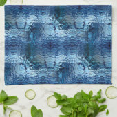 Wiederholung des gebogenen, blauen Hammerglas Geschirrtuch (Gefaltet)