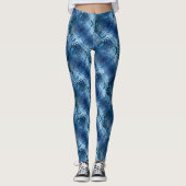 Wiederholung des gebogenen, blauen Hammerglas Leggings (Vorderseite)
