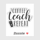 Wiederholung des Kaffeetablaufs | Funny Teacher Co Aufkleber (Blatt)