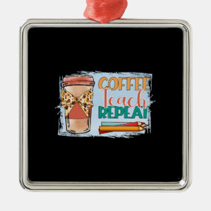 Wiederholung des Kaffeetablaufs Ornament Aus Metall