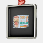 Wiederholung des Kaffeetablaufs Ornament Aus Metall (Links)