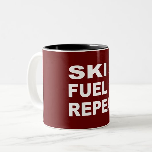 Wiederholung des Skibrennens Zweifarbige Tasse (Vorderseite Links)