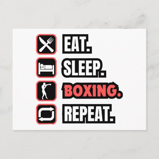 Wiederholung des Sleep Boxing Postkarte (Vorderseite)
