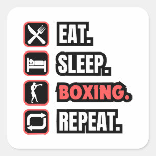 Wiederholung des Sleep Boxing Quadratischer Aufkleber