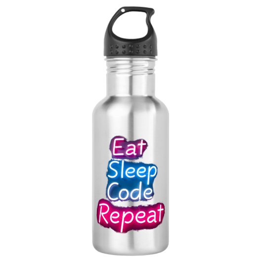 Wiederholung des Sleep-Codes Edelstahlflasche (Vorderseite)