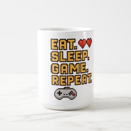 Wiederholung des Sleep Game - Retro Pixel Gaming T Kaffeetasse (Mittel)