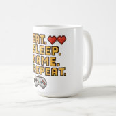 Wiederholung des Sleep Game - Retro Pixel Gaming T Kaffeetasse (VorderseiteRechts)