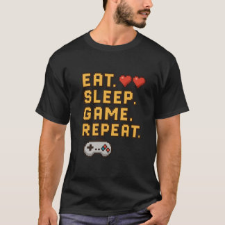 Wiederholung des Sleep Game - Retro Pixel Gaming T T-Shirt
