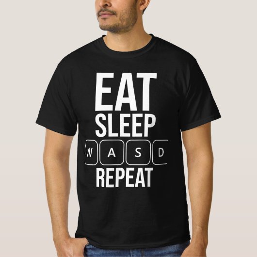 Wiederholung des Sleep Game - White WASD Edition T-Shirt (Vorderseite)