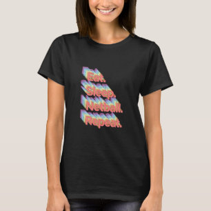 Wiederholung des Sleep Netball-Essens T-Shirt