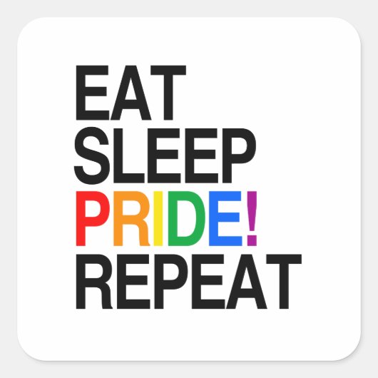 Wiederholung des Sleep Pride Quadratischer Aufkleber (Vorderseite)