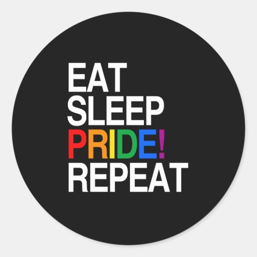Wiederholung des Sleep Pride Runder Aufkleber (Vorderseite)