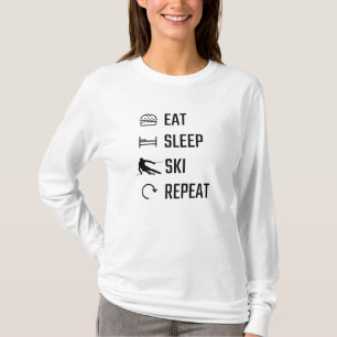 Wiederholung des Sleep Skiings essen T-Shirt