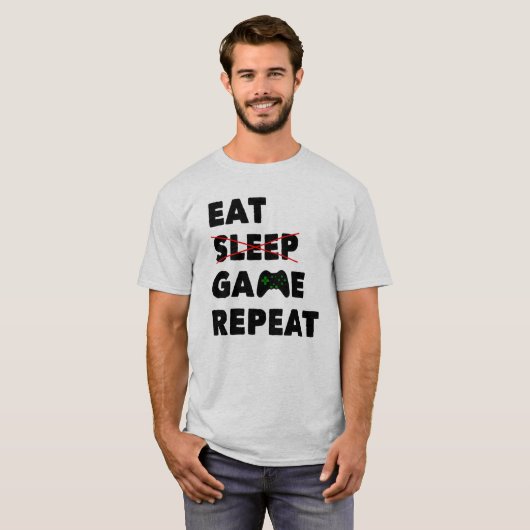 Wiederholung des Sleep-Spiels | Funny Gaming T - S T-Shirt (Vorne ganz)