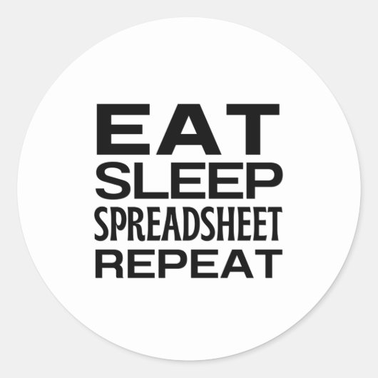 Wiederholung des Sleep Spreadsheet Runder Aufkleber (Vorderseite)