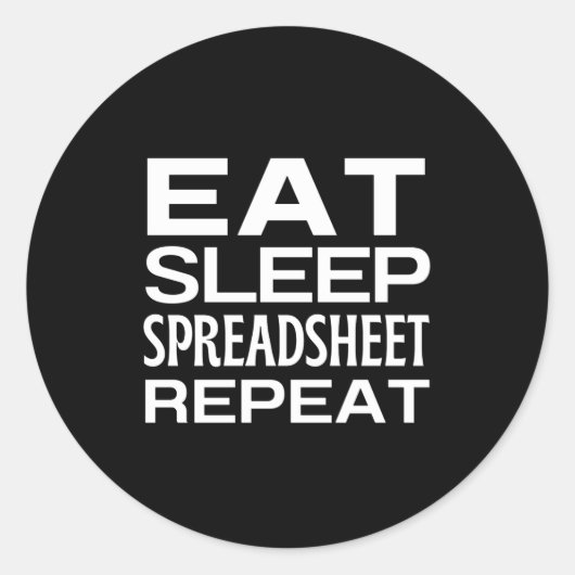 Wiederholung des Sleep Spreadsheet Runder Aufkleber (Vorderseite)