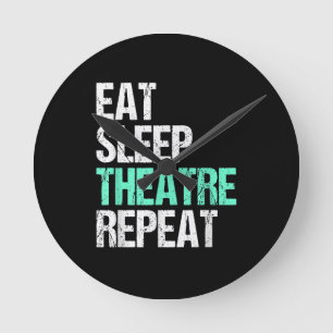 Wiederholung des Sleep Theaters essen Runde Wanduhr