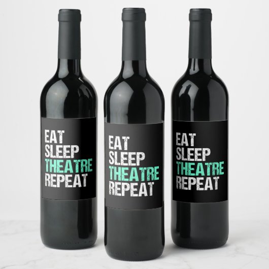 Wiederholung des Sleep Theaters essen Weinetikett (Flaschen)