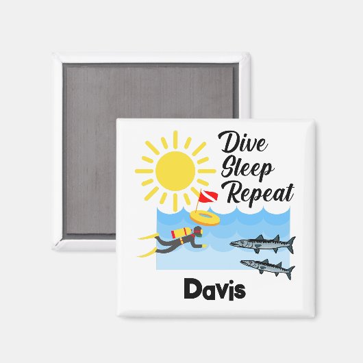 Wiederholung des Tauchgangs - Square Magnet (Vorderseite/Rückseite)