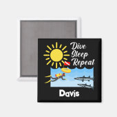 Wiederholung des Tauchgangs - Square Magnet (Vorderseite/Rückseite)