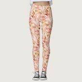 Wiederholung, die eine rötliche Blume oder einen S Leggings (Vorderseite)