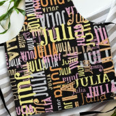 Wiederholung ihres Namens / Farben auf schwarz Schürze