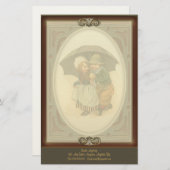 Wiederholung Vintager Illustrationsbriefe Briefpapier (Vorne/Hinten)