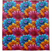 Wiederholung von 3d-farbigen Blume Duschvorhang (Vorderseite)