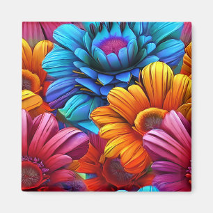 Wiederholung von 3d-farbigen Blume Magnet