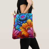 Wiederholung von 3d-farbigen Blume Tasche (Von Nahem)