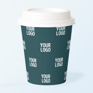 Wiederholung von Bildern, Designs oder Logos Dun Pappbecher