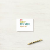 Wiederholung von Essschlafen Post-it Klebezettel (Auf Schreibtisch)