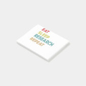 Wiederholung von Essschlafen Post-it Klebezettel (angewinkelt)