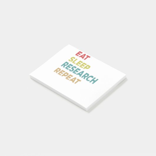 Wiederholung von Essschlafen Post-it Klebezettel (angewinkelt)