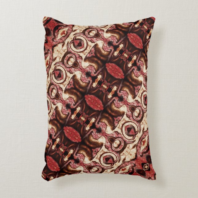 Wiederholung von Formen mit holzigen Tönen und Fle Dekokissen (Vorderseite(Vertikal))