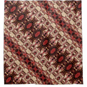 Wiederholung von Formen mit holzigen Tönen und Fle Duschvorhang (Vorderseite)