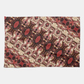 Wiederholung von Formen mit holzigen Tönen und Fle Geschirrtuch (Horizontal)