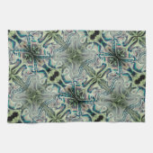 Wiederholung von graugrünem und grünem Zyanthro Geschirrtuch (Horizontal)