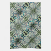 Wiederholung von graugrünem und grünem Zyanthro Geschirrtuch (Vertikal)