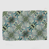 Wiederholung von graugrünem und grünem Zyanthro Golfhandtuch (Horizontal)