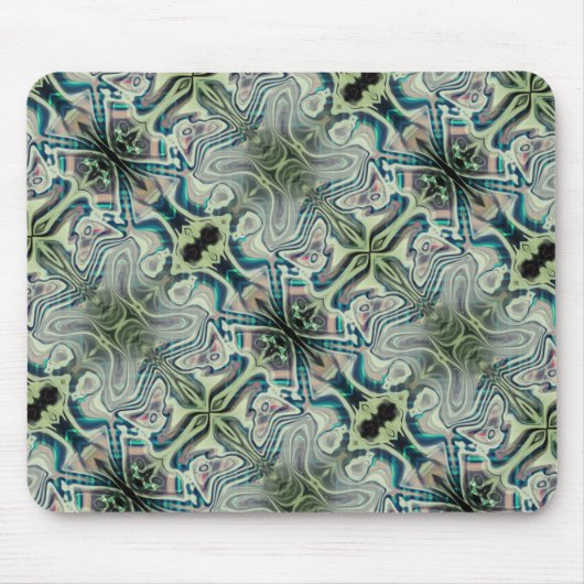 Wiederholung von graugrünem und grünem Zyanthro Mousepad (Vorne)
