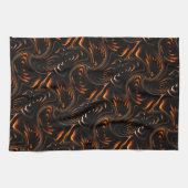 Wiederholung von Kreisen in dunkelrot bis braun Geschirrtuch (Horizontal)