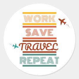 Wiederholung von Rett-Reisen - Abenteuer- und Reis Runder Aufkleber