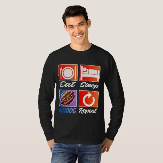 Wiederholung von Schlaf-Hotdog T-Shirt (Vorne ganz)