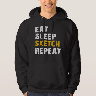 Wiederholung von Schlaf-Skizzen Hoodie
