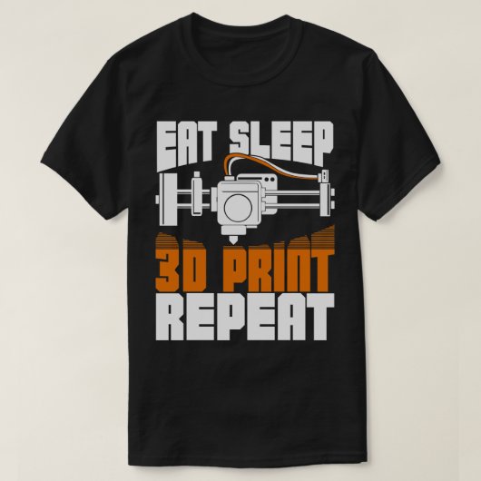 Wiederholung von Sleep-3D-Druck T-Shirt (Design vorne)