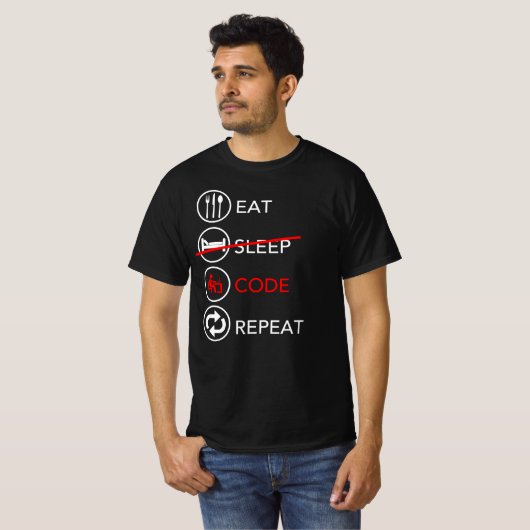 Wiederholung von Sleep-Code - Cooles Geschenk für T-Shirt (Vorne ganz)