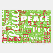 Wiederholung Word Peace Joy Liebe Red Green Christ Geschenkpapier Set (Vorderseite)
