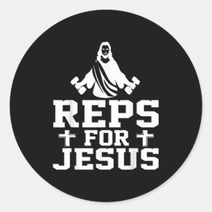 Wiederholungen für Jesus Lustiges Christliches Fit Runder Aufkleber