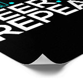 Wiederholungsmotiv für einen Skifahrer Poster (Ecke)